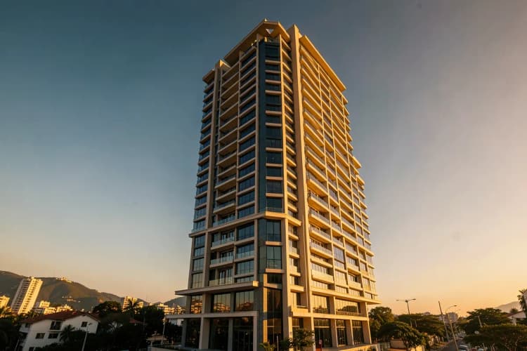 Edifício residencial de alto padrão com muitos andares em Balneário Camboriú